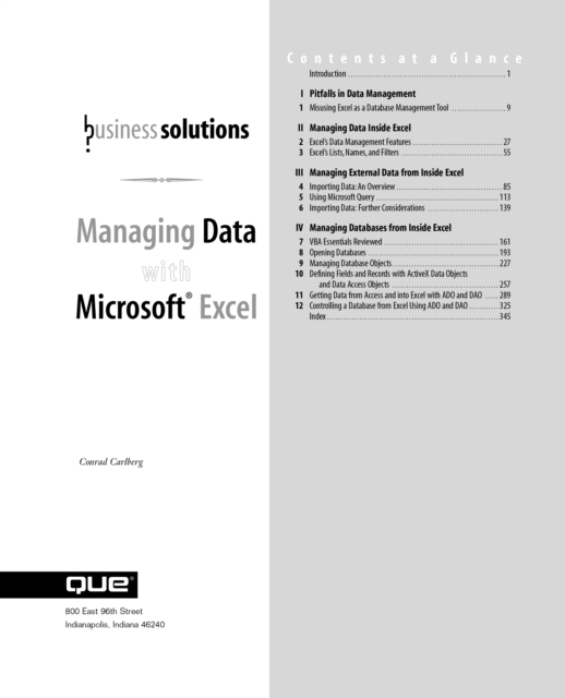 Managing Data with Excel, PDF eBook