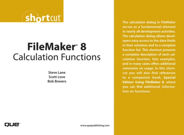 FileMaker 8 Calculation Functions (Digital Short Cut), PDF eBook