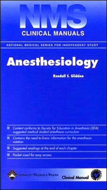 NMS Clinical Manual of Anesthesiology, Paperback / softback Book