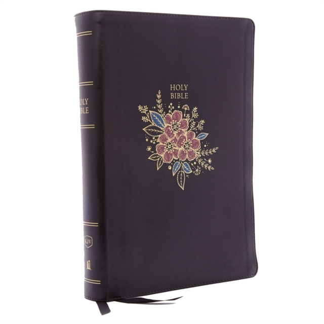 KJV Holy Bible: Super Giant Print with 43,000 Cross References, Deluxe Black Floral Leathersoft, Red Letter, Comfort Print: King James Version, Leather / fine binding Book