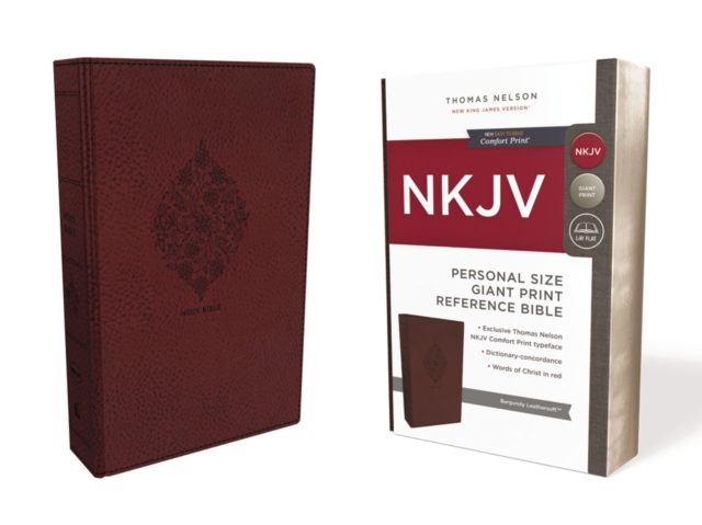 NKJV, Reference Bible, Personal Size Giant Print, Leathersoft, Burgundy, Red Letter, Comfort Print : Holy Bible, New King James Version, Leather / fine binding Book