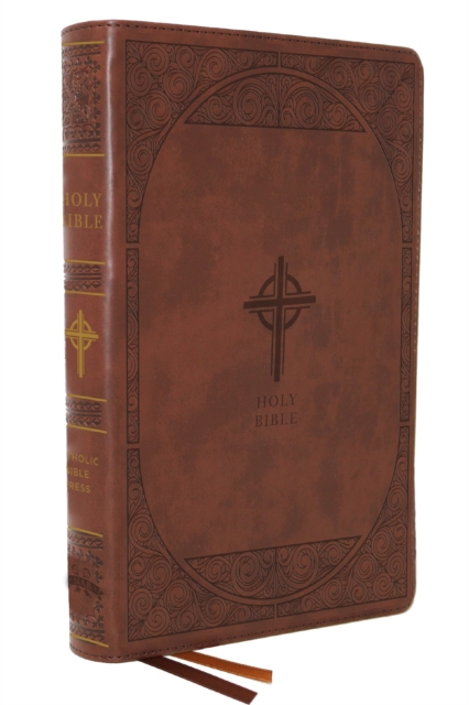 NABRE, New American Bible, Revised Edition, Catholic Bible, Large Print Edition, Leathersoft, Brown, Thumb Indexed, Comfort Print : Holy Bible, Leather / fine binding Book