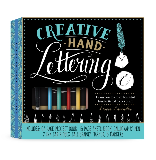 Creative Hand Lettering Kit : Learn how to create beautiful hand-lettered pieces of art-Includes: 64-page Project Book, 16-page Sketchbook, Calligraphy Pen, 2 Ink Cartridges, Calligraphy Marker, 6 Mar, Kit Book