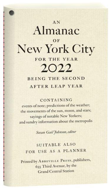 An Almanac of New York City for the Year 2022, Paperback / softback Book
