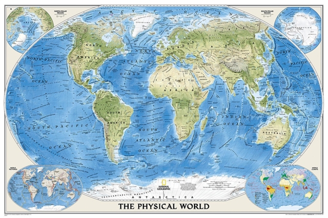 World Physical, Laminated : Wall Maps World, Sheet map Book
