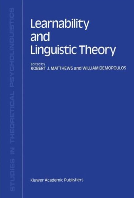 Learnability and Linguistic Theory, Hardback Book