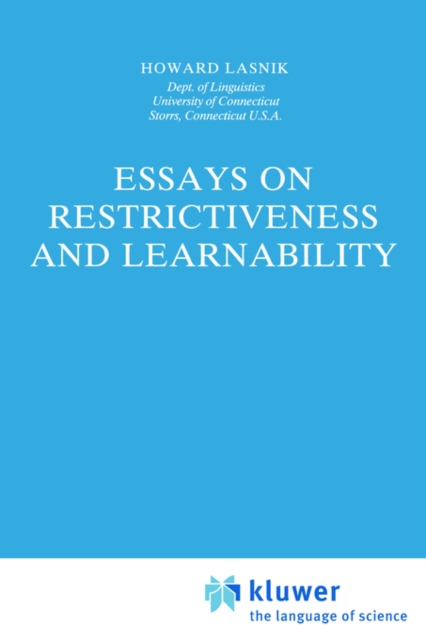 Essays on Restrictiveness and Learnability, Hardback Book