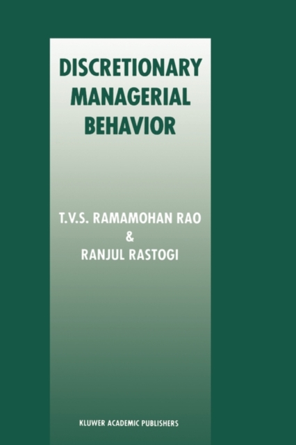 Discretionary Managerial Behavior, Hardback Book