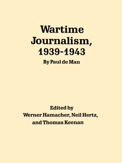 Wartime Journalism, 1939-43, Paperback / softback Book