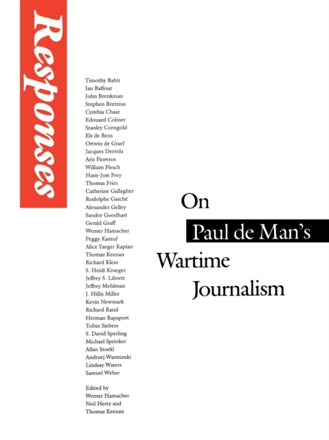 Responses : On Paul de Man's Wartime Journalism, Paperback / softback Book