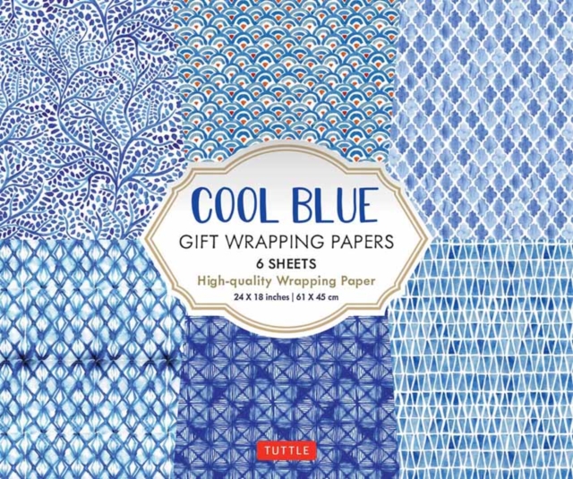 Cool Blue Gift Wrapping Papers - 6 sheets : 24 x 18 inch (61 x 45 cm) Wrapping Paper, Paperback / softback Book