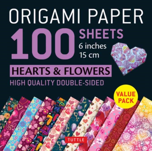 Origami Paper 100 sheets Hearts & Flowers 6" (15 cm) : Tuttle Origami Paper: Double-Sided Origami Sheets Printed with 12 Different Patterns: Instructions for 6 Projects Included, Notebook / blank book Book