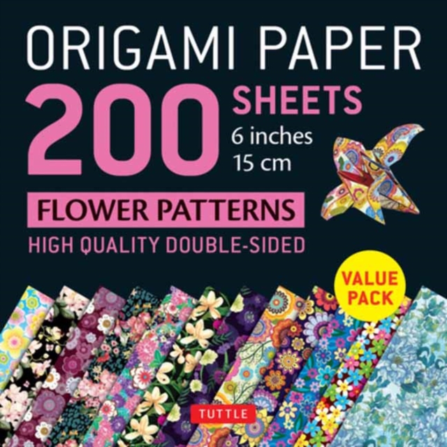 Origami Paper 200 sheets Flower Patterns 6" (15 cm) : Double Sided Origami Sheets Printed with 12 Different Designs (Instructions for 6 Projects Included), Notebook / blank book Book