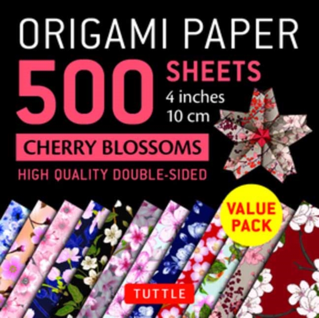 Origami Paper 500 sheets Cherry Blossoms 4" (10 cm) : Tuttle Origami Paper: Double-Sided Origami Sheets Printed with 12 Different Illustrated Patterns, Notebook / blank book Book