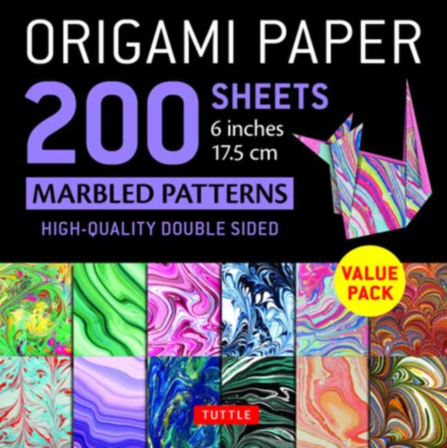 Origami Paper 200 sheets Marbled Patterns 6" (15 cm) : Tuttle Origami Paper: Double Sided Origami Sheets Printed with 12 Different Patterns (Instructions for 6 Projects Included), Notebook / blank book Book