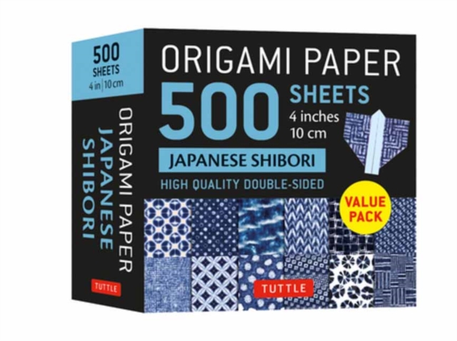 Origami Paper 500 sheets Japanese Shibori 4" (10 cm) : Tuttle Origami Paper: Double-Sided Origami Sheets Printed with 12 Different Blue & White Patterns, Notebook / blank book Book
