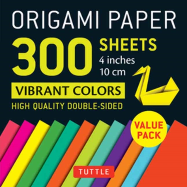 Origami Paper 300 sheets Vibrant Colors 4" (10 cm) : Tuttle Origami Paper: Double-Sided Origami Sheets Printed with 12 Different Designs, Notebook / blank book Book