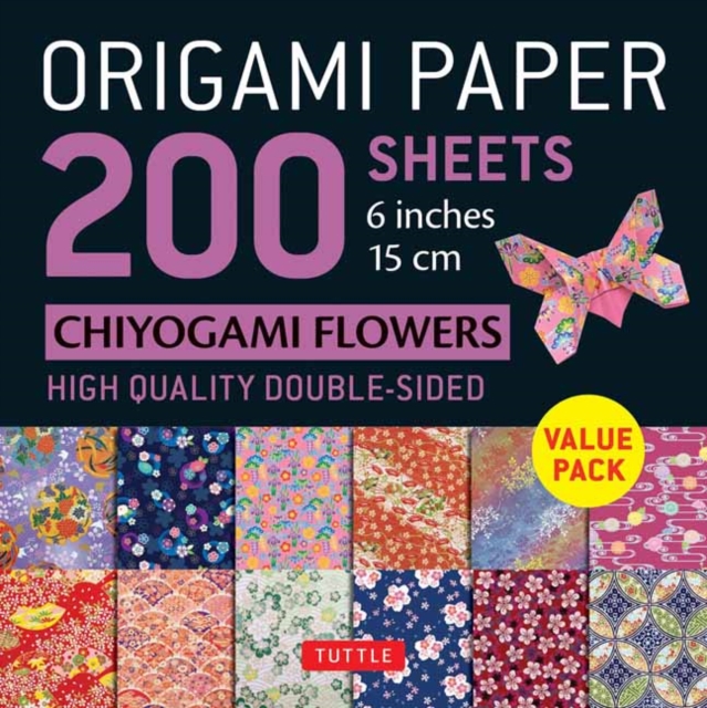 Origami Paper 200 sheets Chiyogami Flowers 6" (15 cm) : Tuttle Origami Paper: Double Sided Origami Sheets Printed with 12 Different Designs (Instructions for 5 Projects Included), Notebook / blank book Book