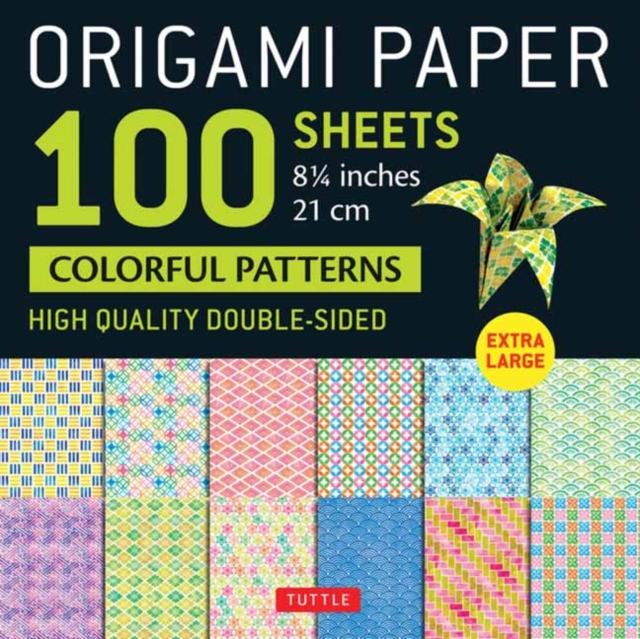 Origami Paper 100 sheets Colorful Patterns 8 1/4" (21 cm) : Extra Large Double-Sided Origami Sheets Printed with 12 Different Color Combinations (Instructions for 5 Projects Included), Notebook / blank book Book