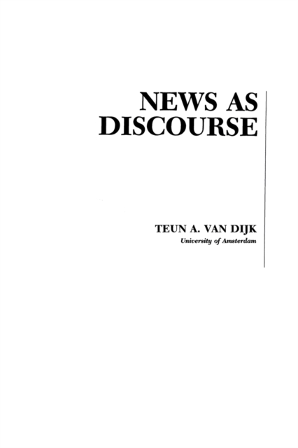 News As Discourse, Paperback / softback Book