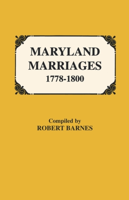 Maryland Marriages 1778-1800, Paperback / softback Book