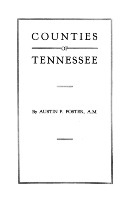 Counties of Tennessee, Paperback / softback Book