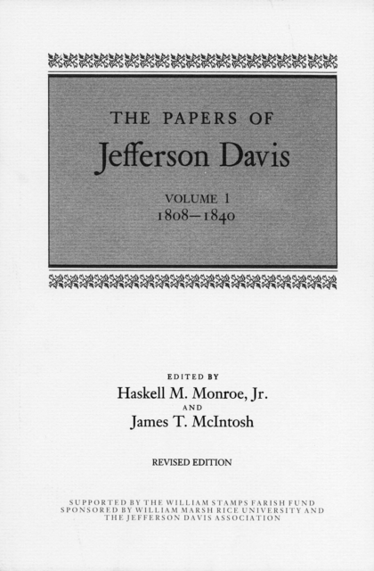 The Papers of Jefferson Davis : 1808-1840, PDF eBook