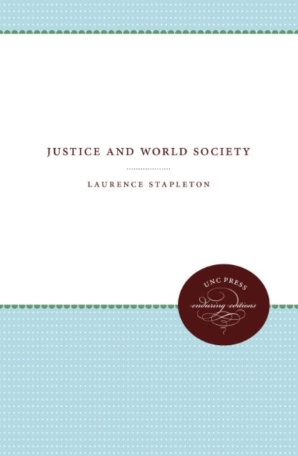 Justice and World Society, Hardback Book