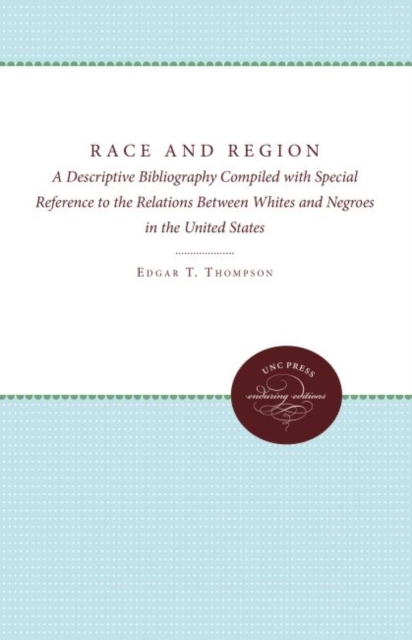 Race and Region, Hardback Book