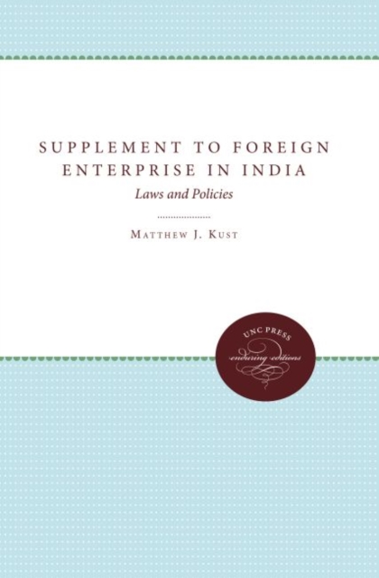 Supplement to Foreign Enterprise in India : Laws and Policies, Hardback Book