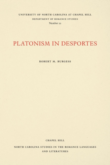 Platonism in Desportes, Paperback / softback Book