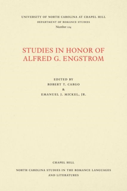 Studies in Honor of Alfred G. Engstrom, Paperback / softback Book