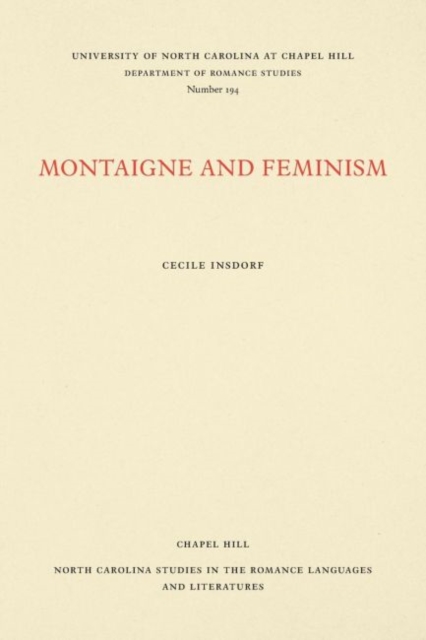 Montaigne and Feminism, Paperback / softback Book