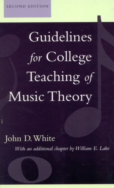 Guidelines for College Teaching of Music Theory, Hardback Book