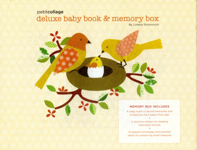 Petit Collage Deluxe Baby Book and Memory Box, Diary or journal Book