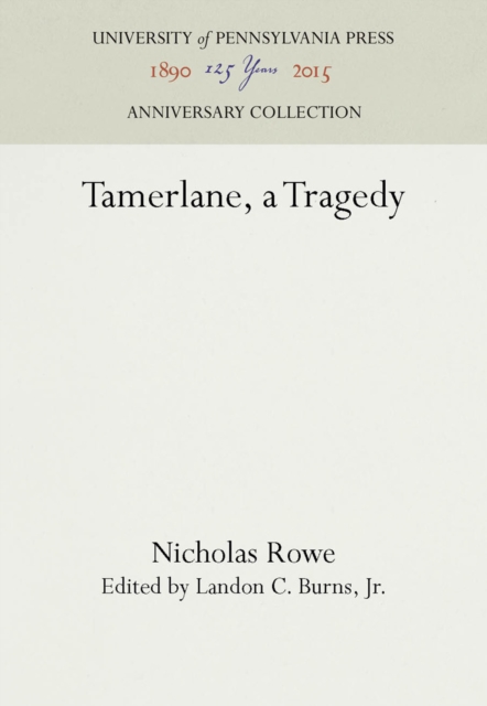 Tamerlane, a Tragedy, Paperback / softback Book