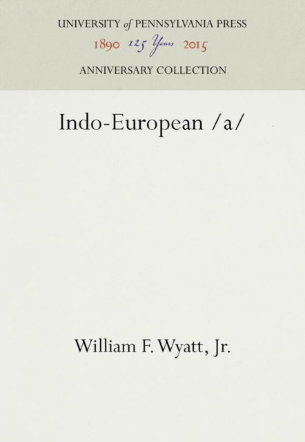 Indo-European /a/, Hardback Book