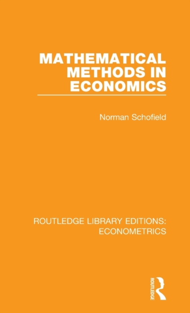 Mathematical Methods in Economics, Hardback Book