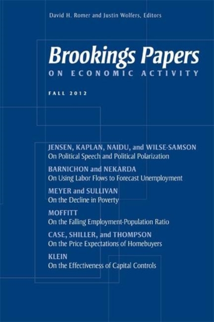 Brookings Papers on Economic Activity: Fall 2012, Paperback / softback Book
