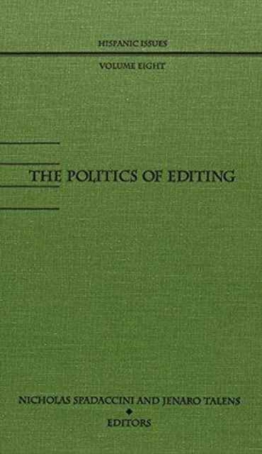 Politics Of Editing, Hardback Book