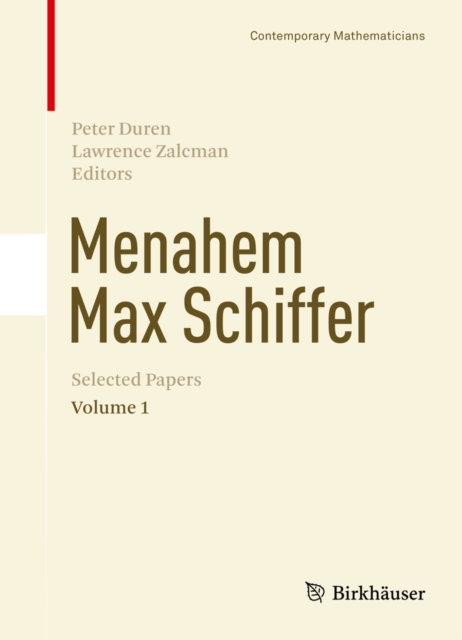 Menahem Max Schiffer: Selected Papers Volume 1, PDF eBook