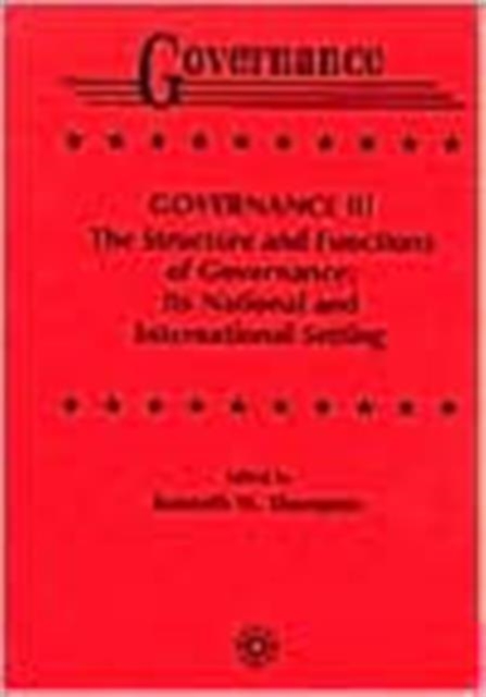 Governance III : Domestic and International, Hardback Book