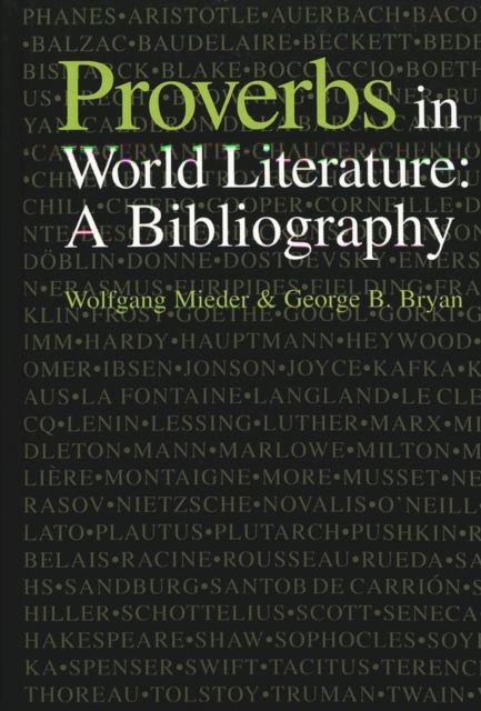 Proverbs in World Literature : A Bibliography, Hardback Book