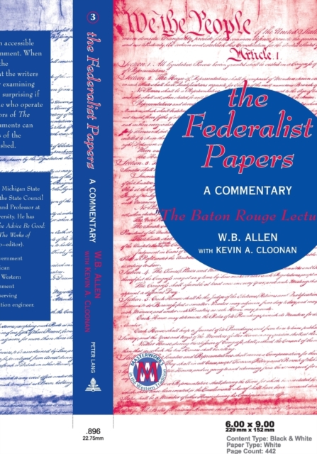 The Federalist Papers : A Commentary the Baton Rouge Lectures, Paperback / softback Book
