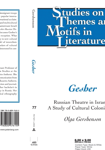 Gesher : Russian Theatre in Israel - A Study of Cultural Colonization, Paperback / softback Book