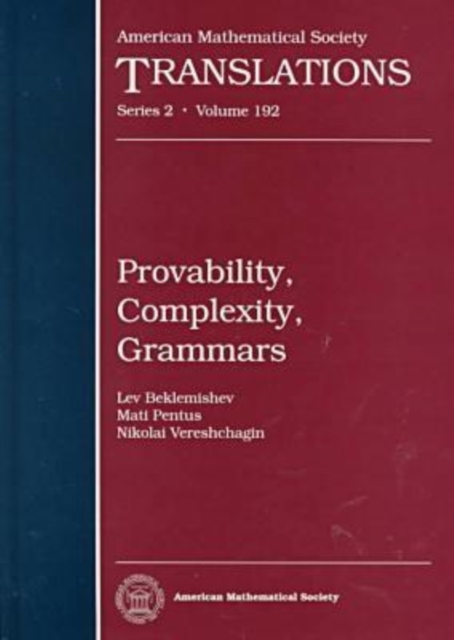 Provability, Complexity, Grammars, Hardback Book