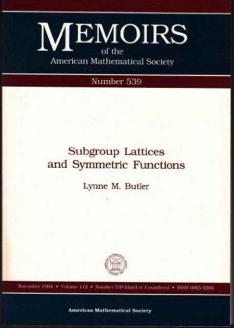 Subgroup Lattices and Symmetric Functions, Paperback / softback Book