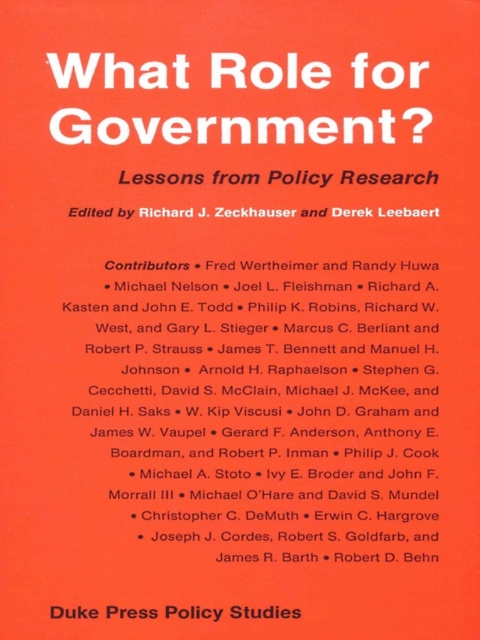 What Role for Government? : Lessons from Policy Research, Hardback Book