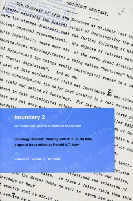 Sociology Hesitant : Thinking with W. E. B. DuBois, Paperback Book