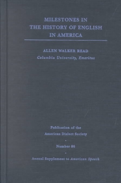 Milestones in the History of English in America, Hardback Book